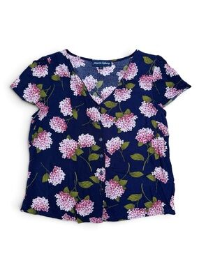 Princess Highway Floral Blouse Short Sleeve Blue 8 M